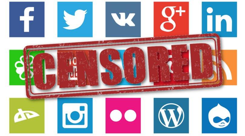 graphic of social media being censored